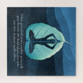Yoga Lehrer Meditation Pose Bodhi Leaf Cut Quotes Puzzle (Horizontal)