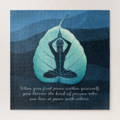 Yoga Lehrer Meditation Pose Bodhi Leaf Cut Quotes Puzzle (Vertikal)