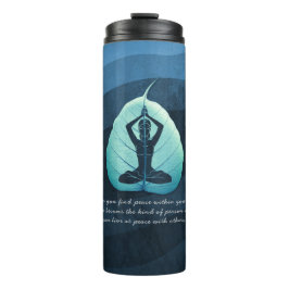 Yoga Lehrer Meditation Pose Bodhi Leaf Cut Quotes Thermosbecher