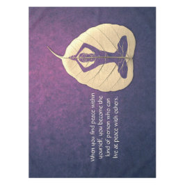 Yoga Lehrer Meditation Pose Bodhi Leaf Cut Quotes Tischdecke