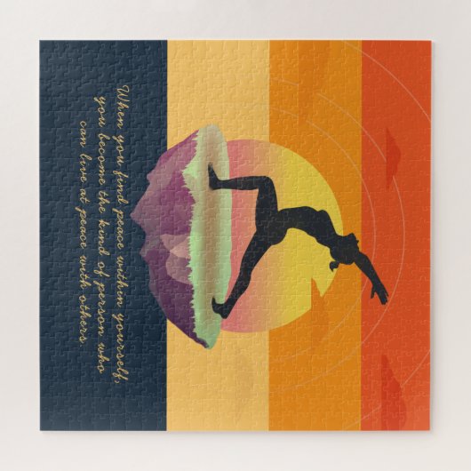 Yoga Lehrer Meditation Pose Floating Island Quote Puzzle (Horizontal)