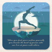 Yoga Lehrer Meditation Pose Floating Island Quote Rechteckiger Pappuntersetzer (Vorderseite)