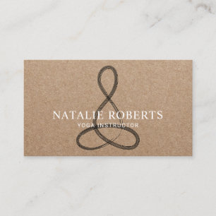 Yoga-Lehrer-Meditations-Logo Rustic Kraft Visitenkarte