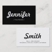 Yoga-Lehrer - Minimal einfach Visitenkarte (Vorne/Hinten)