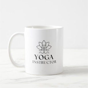 Yoga-Lehrer Minimalistischer Lotus Kaffeetasse
