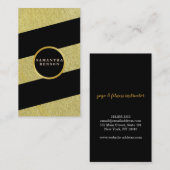 Yoga-Lehrer mit goldgestreiftem Muster Visitenkarte (Vorne/Hinten)