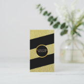 Yoga-Lehrer mit goldgestreiftem Muster Visitenkarte (Stehend Vorderseite)