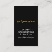 Yoga-Lehrer mit goldgestreiftem Muster Visitenkarte (Rückseite)