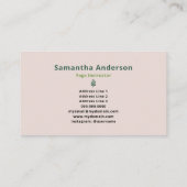 Yoga-Lehrer mit grünen Blätter Visitenkarte (Rückseite)