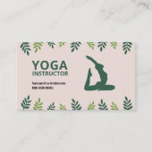Yoga-Lehrer mit grünen Blätter Visitenkarte (Vorderseite)