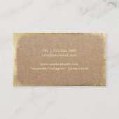 Yoga-Lehrer-moderner Goldleben-Baum rustikales Visitenkarte (Rückseite)