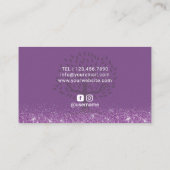 Yoga-Lehrer-modernes lila Leben-Baum-Schwarzes Visitenkarte (Rückseite)