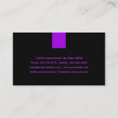 Yoga-Lehrer - Modernes Lila Violet Visitenkarte (Rückseite)