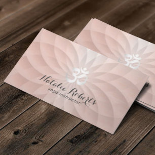 Yoga-Lehrer Om-Logo Roségold Spirallotus Visitenkarte