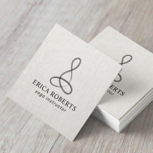 Yoga-Lehrer Pinselstrich Meditation Logo Leinen Quadratische Visitenkarte