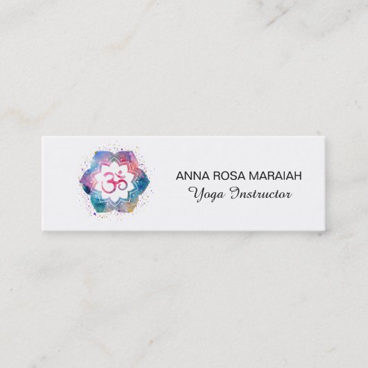 *~* Yoga Lehrer Reiki Massage Mindfulness Om Mini Visitenkarte (Vorderseite)