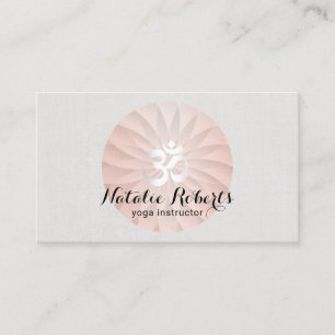 Yoga-Lehrer Rose Gold Spiral Lotus Om Visitenkarte