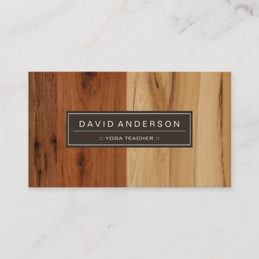 Yoga-Lehrer - Schau nach Holzkörnern Visitenkarte (Vorderseite)