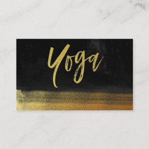 *~* Yoga Lehrer * Schwarzes Gold Modernes Visitenkarte