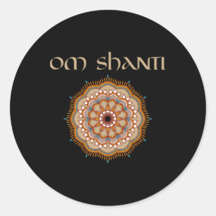 Yoga-Lehrer-Shirt Om Shanti Reiki Holistischer Hei Runder Aufkleber
