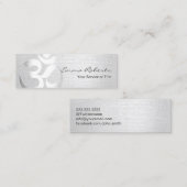 Yoga-Lehrer-Silber-OM-Symbol Mini Visitenkarte (Vorne/Hinten)