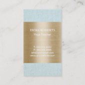 Yoga-Lehrer-Silber OM unterzeichnen hellblaues Visitenkarte (Rückseite)
