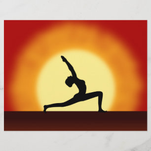 Yoga-Lehrer Sonnenaufgang Posierende Frau Silhouet Flyer
