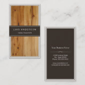 Yoga-Lehrer - Stilvolle Holztextur Visitenkarte (Vorne/Hinten)