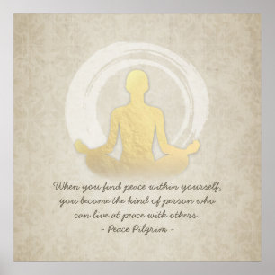 Yoga-Lehrer Studio Zitate Easy Pose ZEN Symbol Poster