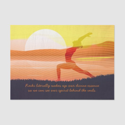 Yoga Lehrer Sun Salutation Halbmond Pose Zitate Seidenpapier (Vorderseite)