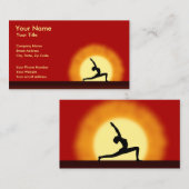 Yoga-Lehrer Sunrise Pose Horizontale Visitenkarte (Vorne/Hinten)