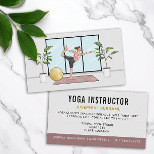 Yoga-Lehrer Tänzer-Pose Meditation Lehrer Visitenkarte