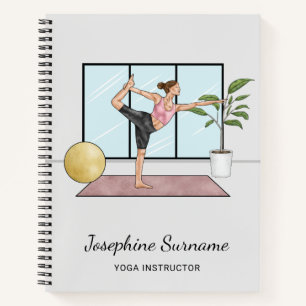 Yoga-Lehrer Tänzer-Pose Trainer Persönlicher Name Notizblock