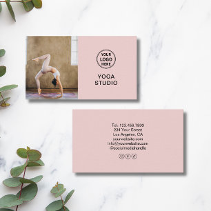 Yoga-Lehrer Trainer Benutzerdefiniertes Logo Foto  Visitenkarte