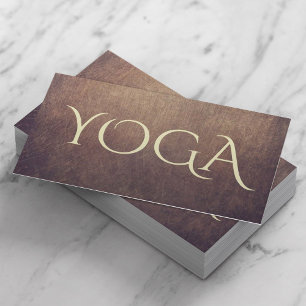 Yoga-Lehrer-Vintages Gold u. Leder Visitenkarte