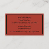 Yoga-Lehrer Visitenkarte (Rückseite)