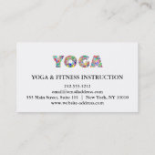 Yoga-Lehrer Visitenkarte (Rückseite)
