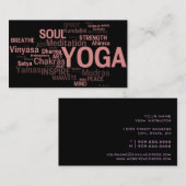 YOGA Lehrer-Visitenkarte - Yoga-Wörter Visitenkarte (Vorne/Hinten)