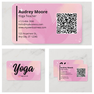 Yoga-Lehrer-Vorlagen QR-Code Visitenkarte