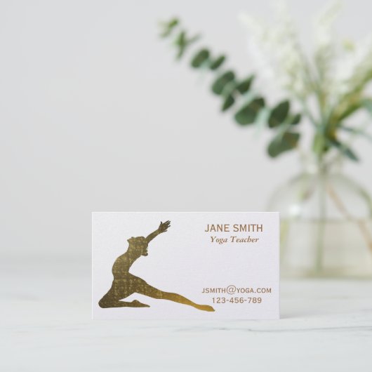 Yoga-Lehrer-Yoga-Lehrer stilvoll Visitenkarte (Stehend Vorderseite)