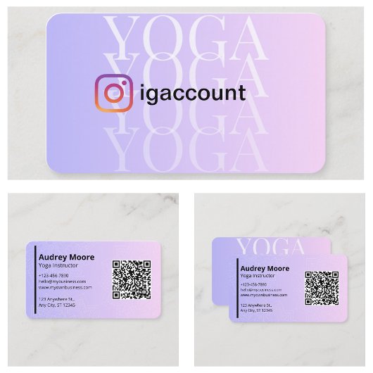 Yoga-Lehrer Yoga-Studio QR-Code Visitenkarte