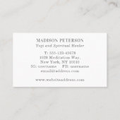 Yoga Lehrerin Lehrerin Spirituelle Trainerin Manda Visitenkarte (Rückseite)