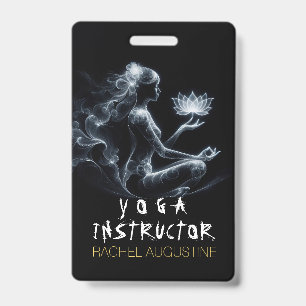 Yoga-Lehrerin Lotus-Meditationspose Strahlender Ne Ausweis