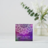 Yoga-Lehrerlila WatercolorMandala Quadratische Visitenkarte (Stehend Vorderseite)