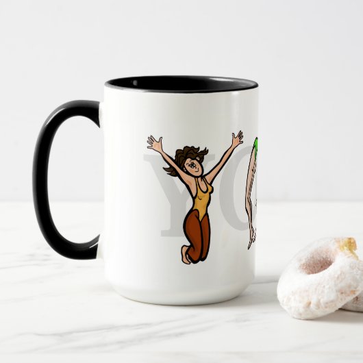 Yoga Letter Positionen Frauen Tasse (Mit Donut)