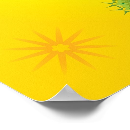 Yoga Letters - Pose der Frau - 7 Chakras mehrfarbi Poster (Ecke)