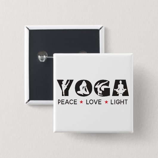 Yoga - Liebe des Friedens Button (Vorne & Hinten)