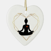 Yoga Liebe Herzzeremonie Keramik Ornament (Rechts)