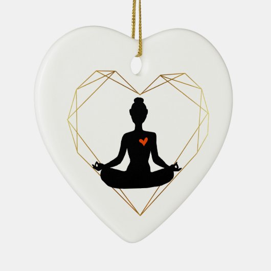 Yoga Liebe Herzzeremonie Keramik Ornament (Rechts)