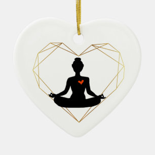 Yoga Liebe Herzzeremonie Keramik Ornament